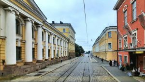 Colourful buildings in downtown Helsinki at daytime